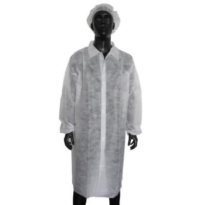 Disposable Non Woven Lab Coat with Buttons and Pockets
