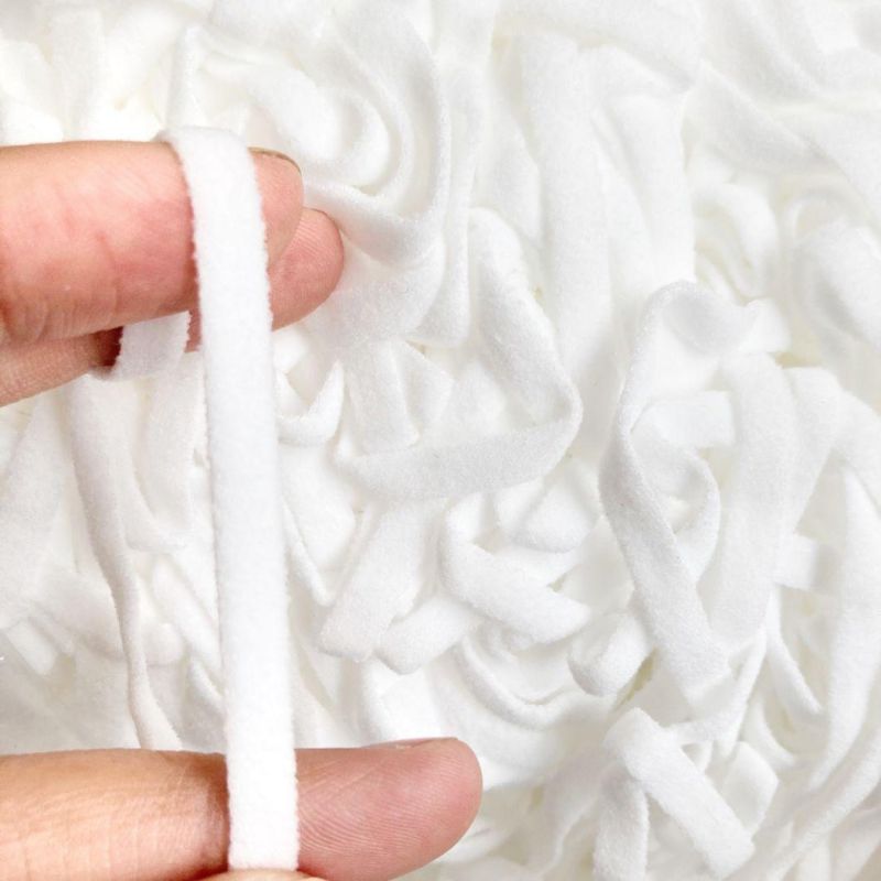 Factory Supply Round Flat Earloop White Black 2.5mm 3mm 5mm 7mm Elastic Earloop
