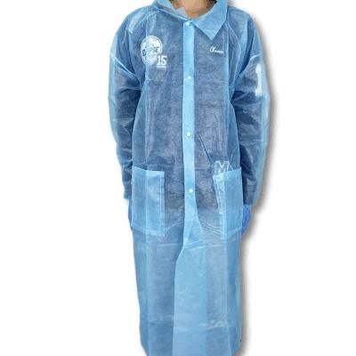 Fumo Cheap Disposable White Blue Long Sleeve PP Nonwoven Lab Coat with Best Price
