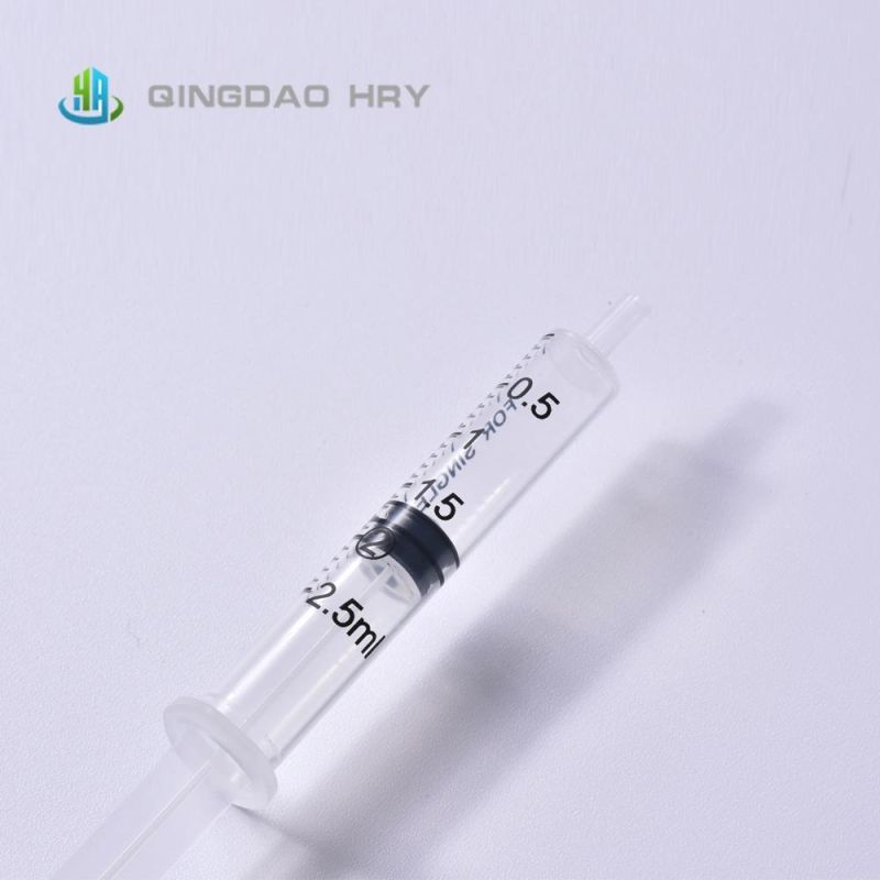 2.5ml Disposable Syringe Luer Slip Without Needle Factory with FDA 510K CE&ISO Improved for Vaccine Stock Products and Fast Delivery