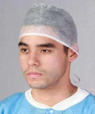 Disposable Nurse Cap 21&quot; Mob Cap Bouffant Clip Cap with Single Double Elastic Factory Supplying Medical Doctor Hair Net Cover