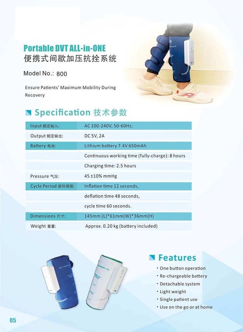 High Quality 2020 New Medical Product Portable Rechargeable Wireless Rechargeable Air Compression Leg Knee Calf Massager Dvt Pump
