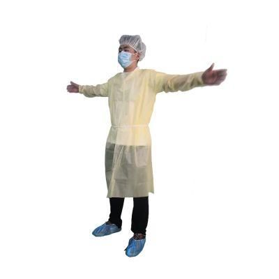 Guardwear OEM ODM PE Non Woven Long Sleeve Coverall Clothes Surgical Gown Level 3 Disposable Isolation Gowns