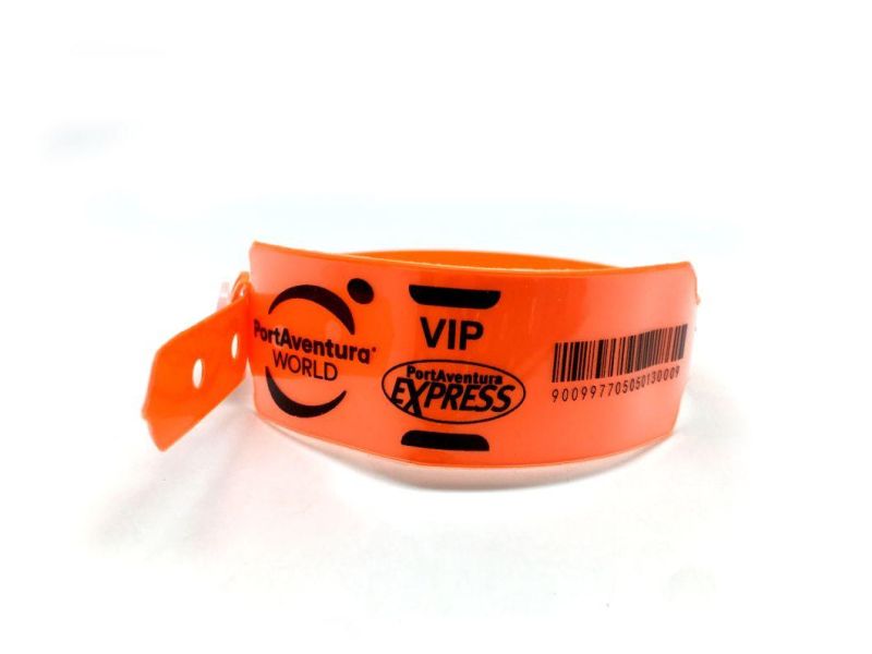 PVC Adult Waterproof Wide Shape Wristbands with Different Barcode