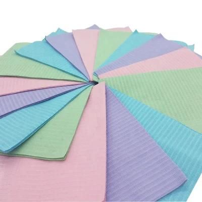 2ply Paper 1ply Film Laminated Waterproof Disposable Dental Bibs for Dentist Use
