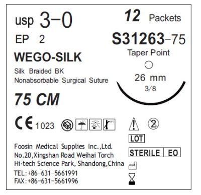 Black Silk Surgical Sutures with Good Quality