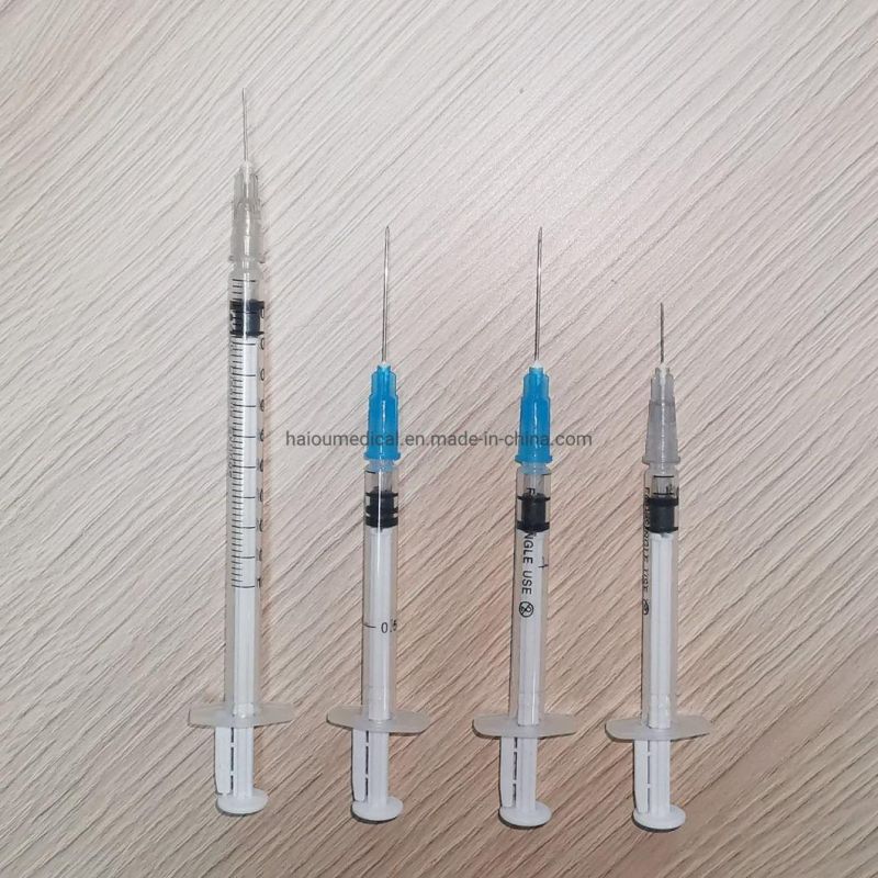 CE Approved Medical 0.3ml 0.5ml Ad Auto Disable Vaccine Syringe