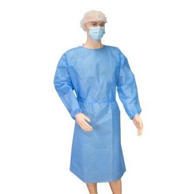 Elastic Cuffs Disposable Gown Disposable Safety Clothing Non-Woven Isolation Gown/Disposable Elastic Cuffs Isolation Gown