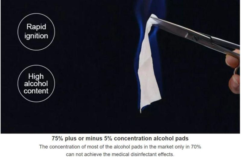 70% Isopropyl Alcohol Pad Medical Single Use Alcohol Swab