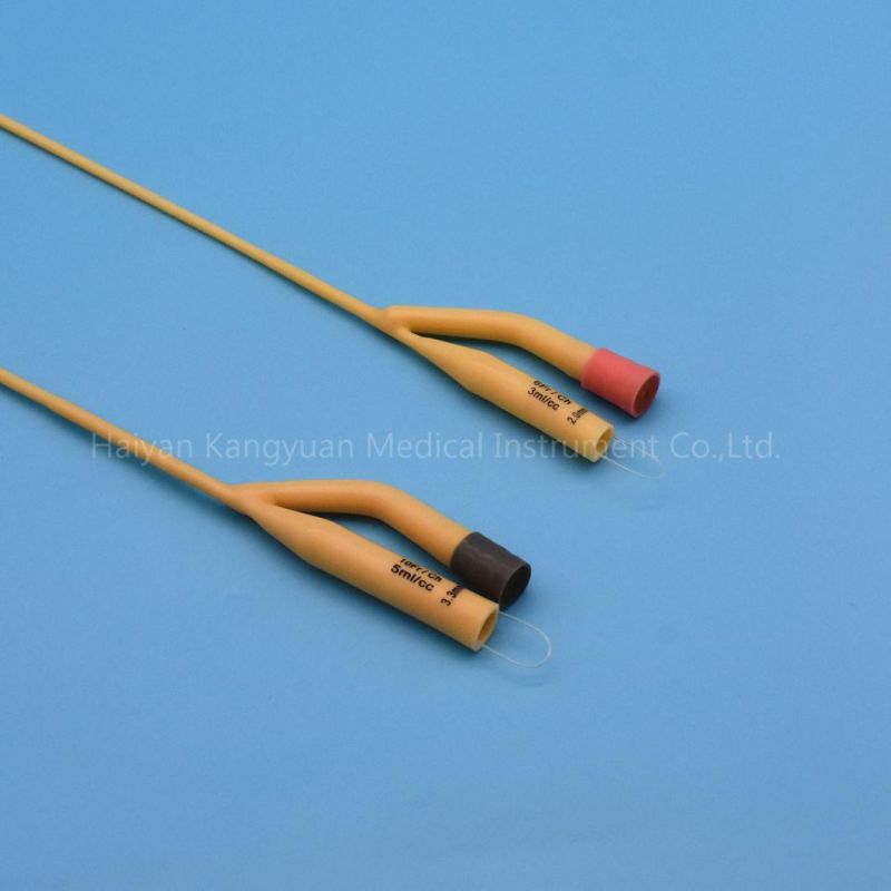 2 Way or 3 Way Silicone Coated Latex Foley Catheter with Balloon