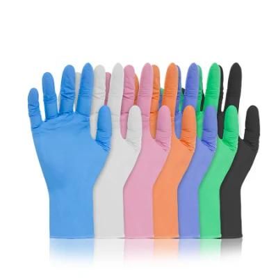 Powder-Free Material Blue Color Disposable Nitrile Gloves