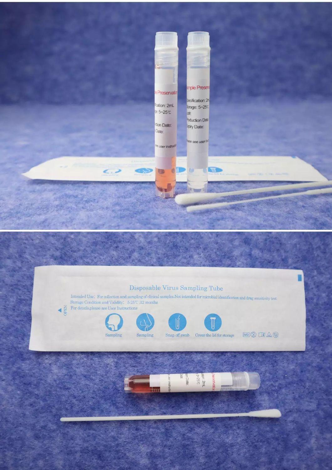 Virus Preservation Solution One-Time Virus Detection Sampling Tube Set Inactivated Throat Swab Frozen Tube