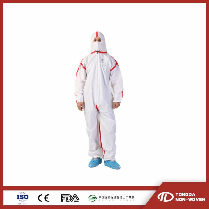 Disposable Waterproof Non Woven Coverall SMS Coverall Safety Microporous Coverall