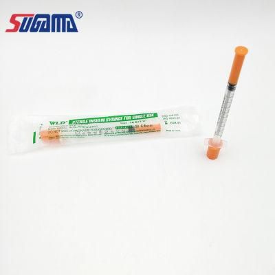 Professional Standard Orange Cap Insulin Syringe with Needle