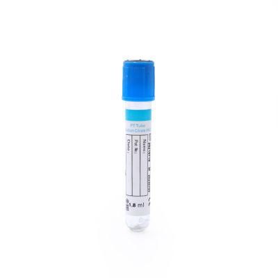 High Efficiency Pet Blue Cap Top Vacuum Blood Collection PT Sodium Citrate Tube for Most People
