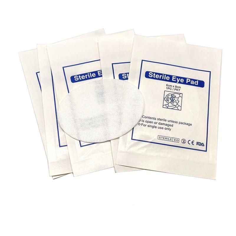 CE Certification Disposable 6X8cm Non-Woven Sterile Eye Pad First Aid Kit Necessary Eye Patch Without Glue Single Piece Independent Packaging