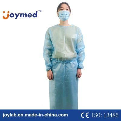 PE Water Proof Medical CPE PP Level 2 SMS Disposable Isolation Gown, Plastic Cheap Disposable PP PE Isolation Gown