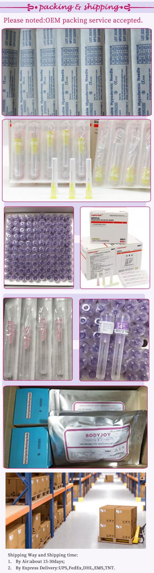 Dermal Filler Injection 31g 30g 4mm Needle for Injection