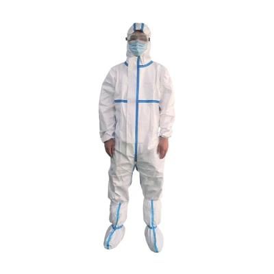 Guardwear OEM Hazard Suit PP Non Woven Protective Gown Coverall Type 5/6 PPE CPE Isolation Protective Clothing