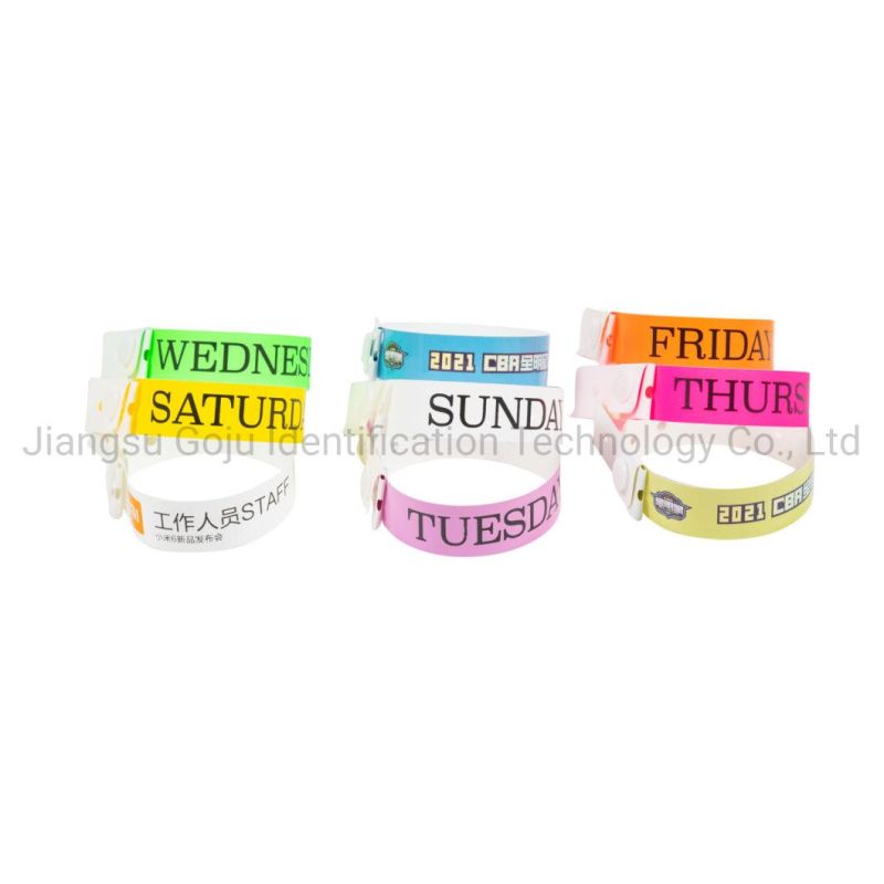Goju Gj-8070 One-off Use L Shape Plastic Disposable Wristbands for Events