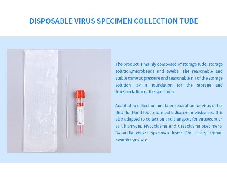 Nice Quality Vtm Sampling Collection Test Tube with Swab