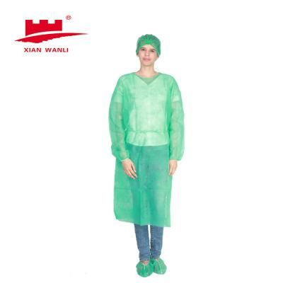 Economic Disposable Isolation Gown Non Sterile with Knitted Cuffs / Elastic Cuffs