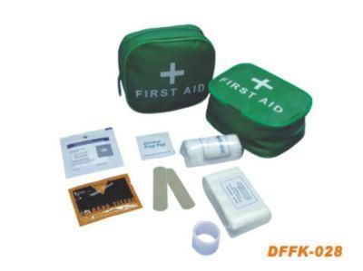 Small Green Nylon Travel First Aid Kit with Medical Items