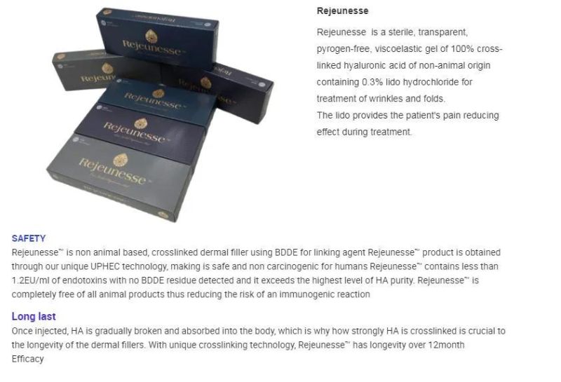 Rejeunesse Deep Hyaluronic Acid Dermal Filler with Lodocain Korea