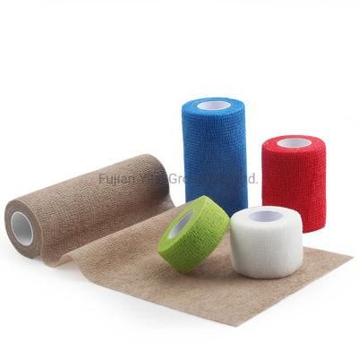 No Sticky to Hair Breathable and Water Resistant High Elastic Nonwoven Cohesive Bandage Vet Wrap Elastic Cohesive Bandage