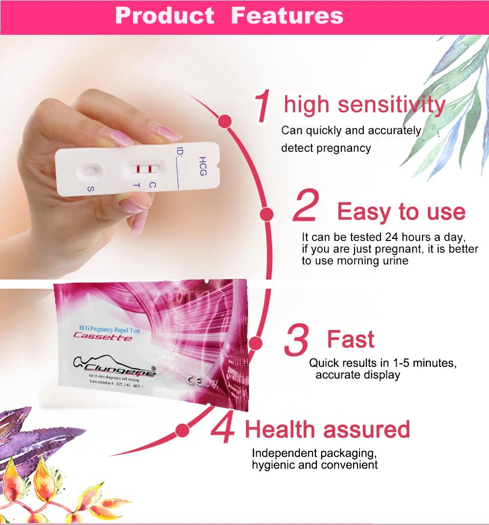Urine HCG Pregnancy Analyzer Strip Cassette Midstream Test