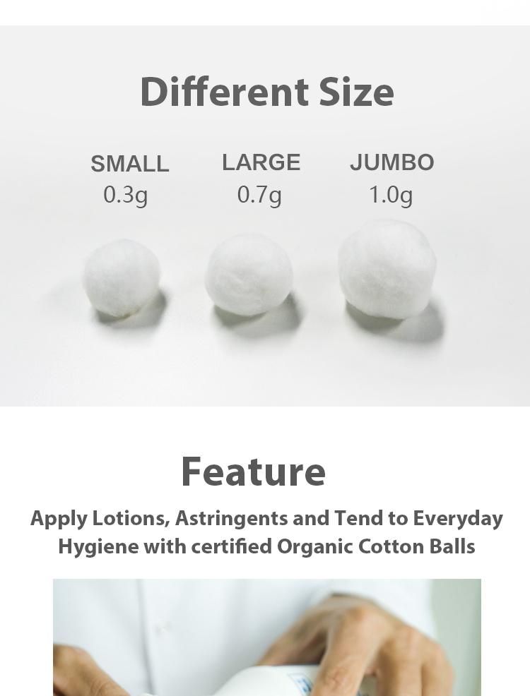0.2g-3G Per PCS Ethylene Oxide Sterilization Disposable Syringe Jumbo Cotton Balls