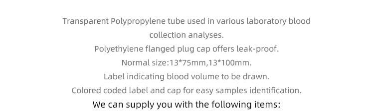 Fast Shipping Collection Sample Test Tube Vacuum Blood Tube