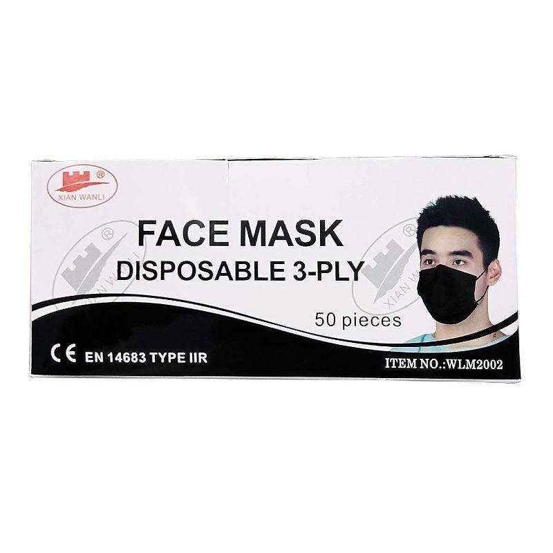 OEM 3plys Disposable Non-Woven Medical Black Face Mask