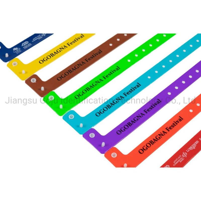 Goju Gj-8070 One-off Use L Shape Plastic Disposable Wristbands for Events