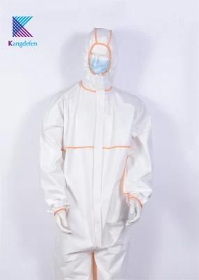 High Quality Long Sleeve Disposable Coverall Isolation Gown Clothing with Knitted Cuff