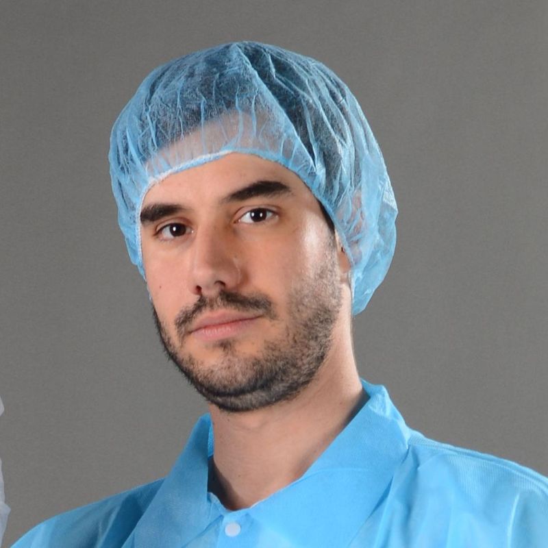 Light Blue Boufant Cap Disposable for Hospital Chemical High Quality