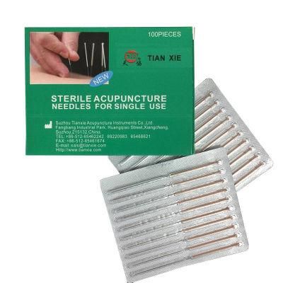 100PCS/Box Factory Direct Sale Disposable Sterile Copper Wire Handle Acupuncture Needles with Aluminum Foil Packing