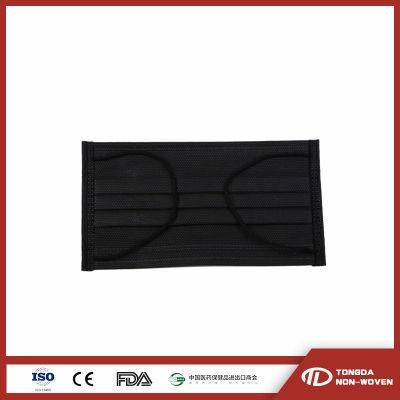 Disposable Certified 3ply Masque Breathable Dust Full Adjustable Fabric Earloop Face Mask Elastic Protective Black Face Mask