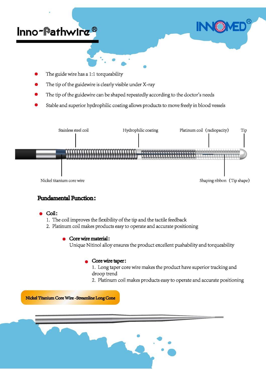 FDA Approved Ptca Niti Micro Guidewire