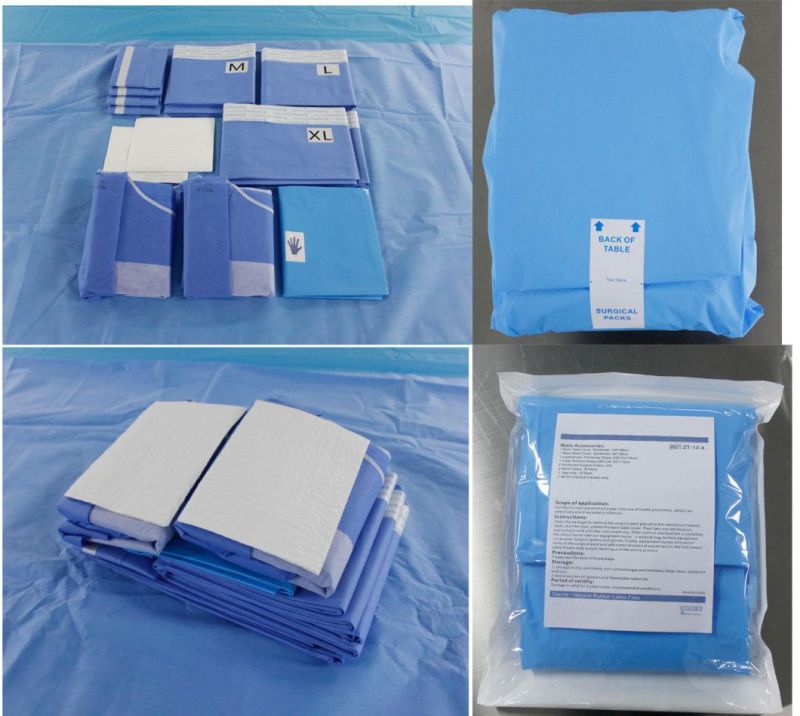 Hospital Disposable Consumable Surgical Drapes Set Sterile Surgical Laparotomy Pack