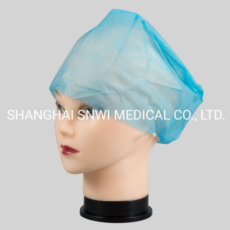 Disposable PP Non Woven Head Cap Bouffant Cap Hair Net Surgical Doctor Hat Round Mob Cap
