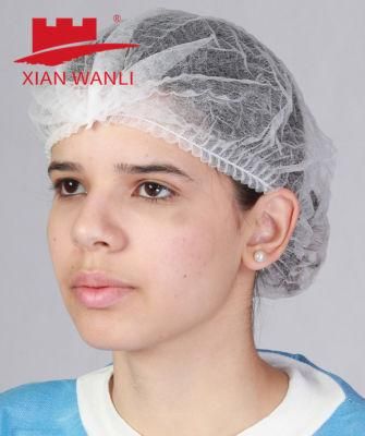 China Mob Cap Disposable Hair Nurse Caps Hat Non-Woven Strip Clip Bouffant Cap Hair Net