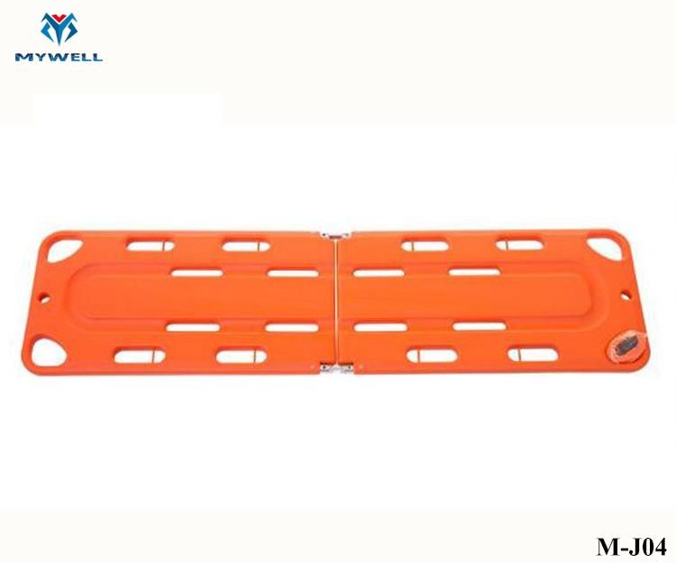 M-J04 40X10 Inch Drop Down Bamboo Long Patient Transfer Fashion Spine Board Stretcher with Restraint Straps