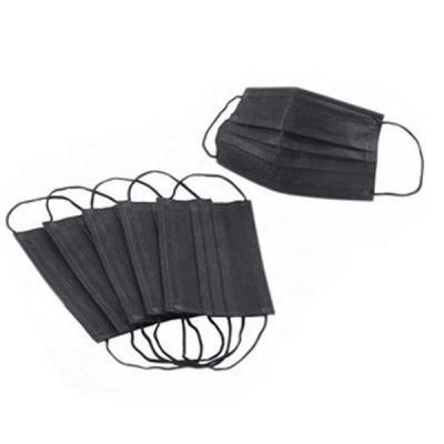 Wholesale Disposable Black Nonwoven Facemask High Quality En14683 Adult 3 Ply Earloop Black Medical Facemasks