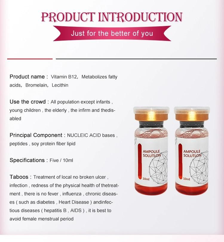 High Quality Weight Loss Liquid Fat Dissolving Injection Ingredient Red Ampoule Solution