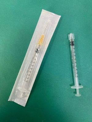 Disposable Medical Luer Lock Luer Slip 1ml Syringe with Needle for Vaccine Injection CE ISO