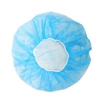 Blue Bouffant Caps PP Non-Woven with PU Elastic Thickness 10GSM