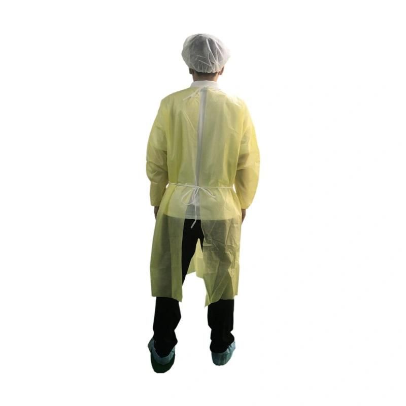 Working Cloth Anti-Dust Safety Suit Disposable PP+PE Isolation Gown for Non-Sterile