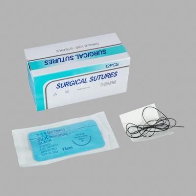 Disposable Non Absorbable Surgical Silk Polyester Suture with CE FDA