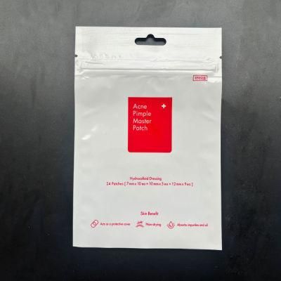 Hb 24-Tablet Red and White Bag Acne Patch - Absorption Concentrate Pack, Hydrocolloid, Invisibility, Comprehensive Skin Treatment, Facial Repair